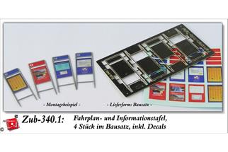 AB-Modell N Fahrplan-/Informationstafel, gross, Bausatz (Inhalt: 4 Stk.)
