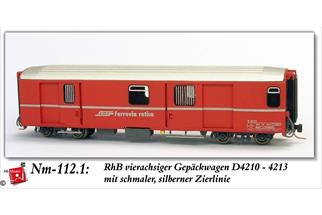 AB-Modell Nm RhB Gepäckwagen D 4210, rot