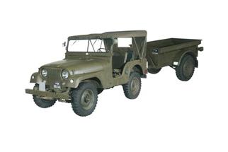 ACE H0 Armee-Jeep Willys M38A1 mit Anhänger