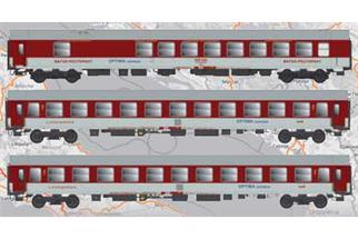 ACME H0 BDZ Reisezug-Wagenset 1 Exp 13141/13154 Optima Express, Ep. V, 3-tlg.