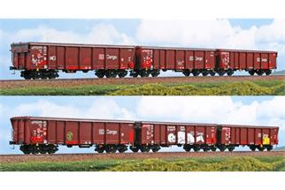 ACME H0 DB AG Rolldachwagen-Set Tamns 895, DB Cargo - Graffiti, gealtert, Ep. V-VI, 3-tlg. ACME H0 DB AG Rolldachwagen-Set Tamns 895, DB Cargo - Graffiti, gealtert, Ep. V-VI, 3-tlg.