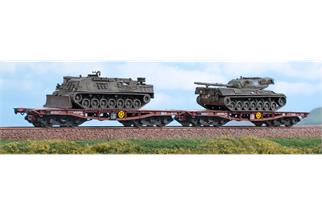 ACME H0 FS Panzertransportwagen-Set Rlmmp-t, Bergepanzer/Leopard, Ep. IV-V, 2-tlg.