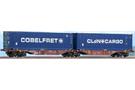 ACME H0 Touax Doppel-Containertragwagen Sggmrss 90', Cobelfret/CLdN Cargo, Ep. V-VI