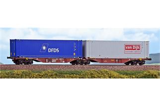 ACME H0 Touax Doppel-Containertragwagen Sggmrss '90, DFDS/Van Dijk, Ep. V-VI