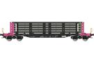 Albert Modell H0 On Rail Rungenwagen Smnps, schwarz/pink, mit Ladung, Ep. VI
