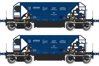 Albert Modell H0 PKP Cargo Schüttgutwagen-Set Facc, blau, Ep. VI, 2-tlg.