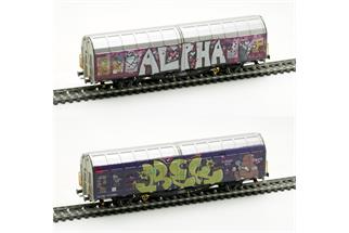Albert Modell H0 SBB Schiebewandwagen Hbbillns, Graffiti, Ep. VI