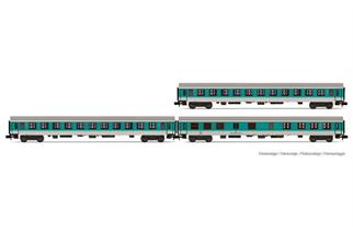 Arnold N DB AG Nahverkehrswagen-Set, mintgrün, Ep. V, 3-tlg.