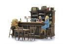 Artitec H0 Cafe-Interieur mit 3 Figuren