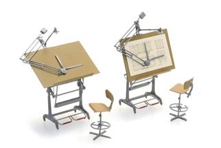 Artitec H0 Reissbretter und Stühle