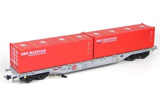 B-Models H0 AAE Containertragwagen Sgns, 2x30'-Bulkcontainer Den Hartogh, Ep. VI