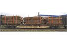B-Models H0 AAE Holztransportwagen-Set 1 Sgns mit Rungen Rush Rail, 3-tlg.
