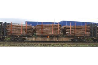 B-Models H0 AAE Holztransportwagen-Set 3 Sgns mit Rungen Rush Rail, 3-tlg.