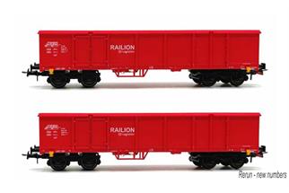 B-Models H0 DB AG offenes Güterwagen-Set A Eaos-x, Railion, 2-tlg.