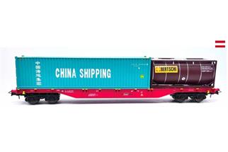 B-Models H0 ÖBB Containertragwagen Sgns, China Shipping/Bertschi