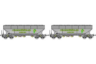 B-Models H0 SNCB Getreidesilowagen-Set B, Transcéréales Ermewa, 2-tlg.