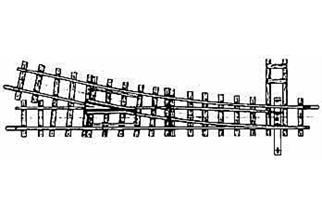 Bemo H0e Weiche rechts 147 mm Radius 515, 12°