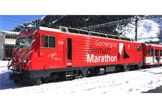 Bemo H0m MGB Zahnradelektrolok HGe 4/4 II 104 Gornergrat Zermatt Marathon, ex FO