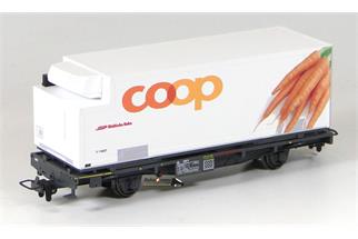 Bemo H0m RhB Containertragwagen Lb-v 7877, Coop Karotte