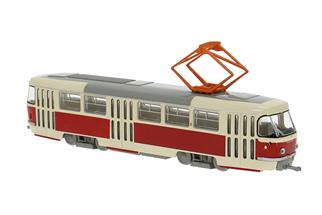 Brekina H0 Tatra T3/T4, hellbeige/rot, 1970