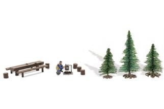 Busch H0 Kleines Lagerfeuer mit Figur