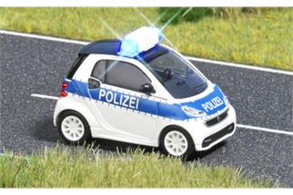 Busch H0 Smart Fortwo Polizei mit elektrischen Blinkleuchten