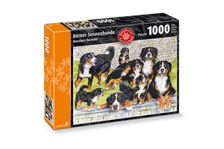 Carta.Media Puzzle, Berner Sennenhunde Kunstmalerei, 1000 tlg.