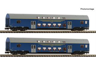 Fleischmann N CSD Doppelstockwagen-Set Bap, Ep. IV, 2-tlg.