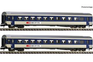 Fleischmann N SBB Reisezugwagen-Set EW IV B, 2. Klasse, ex BLS, Ep. V, 2-tlg.
