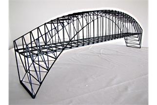 Hack H0 B100 Bogenbrücke, 100 x 13.5 x 30 cm, 2-gleisig, 64 mm Gleisabstand