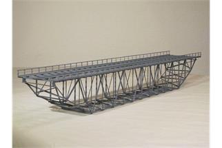 Hack H0 KU80-2 Unterzug-Kastenbrücke, 80 x 13.5 x 12.5 cm, 2-gleisig, 64 mm Gleisabstand