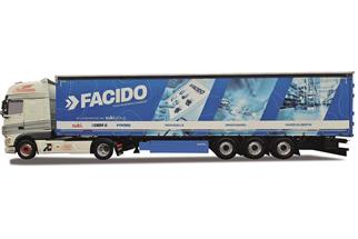 Herpa H0 DAF XF105 SSC Gardinenplanen-Sattelzug, FACIDO/Justen (SoSe RLP)