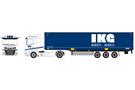 Herpa H0 DAF XG Gardinenplanen-Sattelzug, IKG Spedition