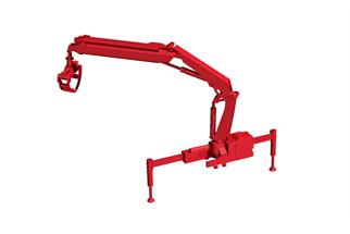 Herpa H0 Hiab Ladekran X-HIPRO 232 E-3 mit Greifer, rot