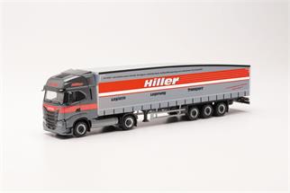 Herpa H0 Iveco S-Way Schmitz Ecoflex-Sattelzug, Hiller Logistik