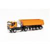 Herpa H0 Iveco Trakker mit Schmitz Cargobull Kipp-Sattelzug mit Stahlmulde, kommunalorange