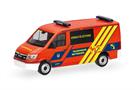 Herpa H0 MAN TGE Halbbus Flachdach, Feuerwehr Metzingen - ELW