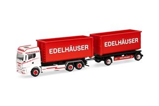 Herpa H0 MAN TGS TM Abrollmulden-Hängerzug, Edelhäuser