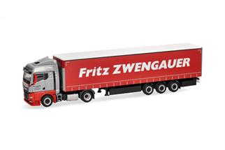 Herpa H0 MAN TGX GM Gardinenplanen-Sattelzug, Zwengauer