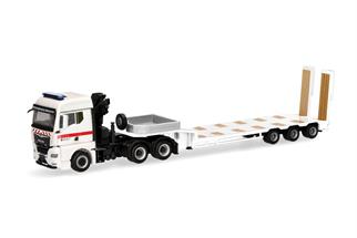 Herpa H0 MAN TGX GM Semitieflade-Sattelzug mit Rampen, Katastrophenschutz Niedersachsen