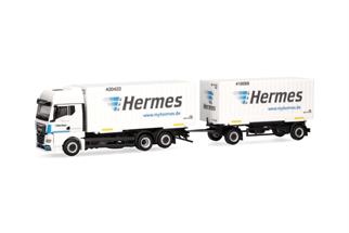 Herpa H0 MAN TGX GX Wechselkoffer-Hängerzug, Hermes