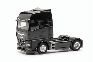 Herpa H0 MAN TGX GX Zugmaschine mit Spiegelkameras, schwarz