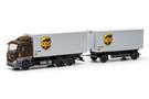 Herpa H0 MB Actros Classicspace Wechselkoffer-Hängerzug, UPS