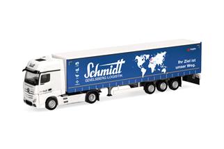 Herpa H0 MB Actros L Gigaspace Gardinenplanen-Sattelzug, Schmidt Gevelsberg