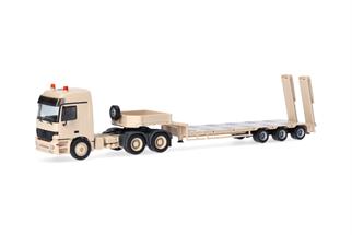 Herpa H0 MB Actros L MP1 Tieflade-Sattelzug, Belgische Armee - sandbeige