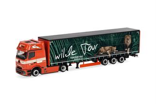 Herpa H0 MB Actros L ProCabin Lowliner-Gardinenplanen-SZ, Ferntrans Haas - Wilde Tour