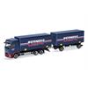 Herpa H0 MB Actros L ProCabin Wechsel-Gardinenplanen-Hängerzug, Werneke