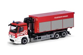 Herpa H0 MB Actros M Wechselladerfahrzeug, Feuerwehr Bremen