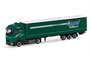 Herpa H0 MB Actros Procabin Streamspace Gardinenplanen-Sattelzug, Oppel Ansbach