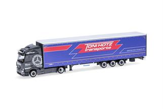 Herpa H0 MB Actros Streamspace 2.3 15m Lowliner-Sattelzug, Toni Hotz